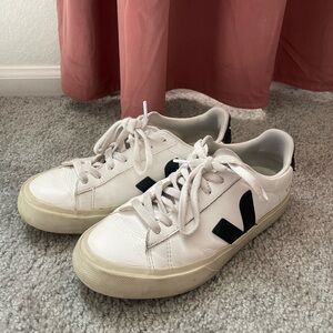 Veja White Sneakers with Black Details